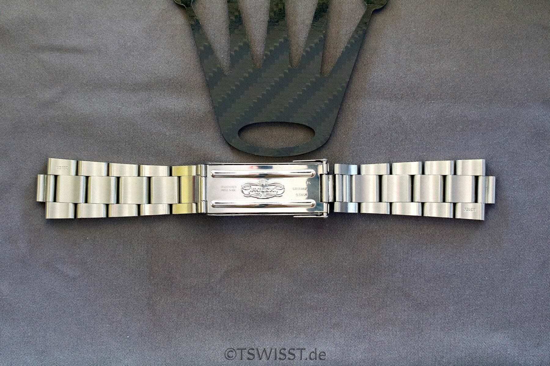 Rolex Oyster stahl Band 93150 mit 4 5 Gliedern aus 1991 P6 T SWISS T The Missing Piece
