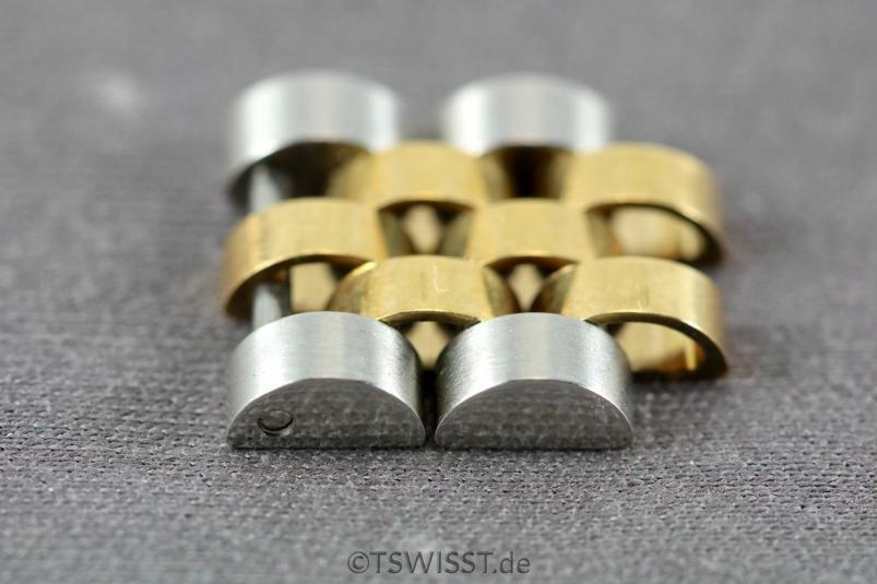Steel/gold jubilee links