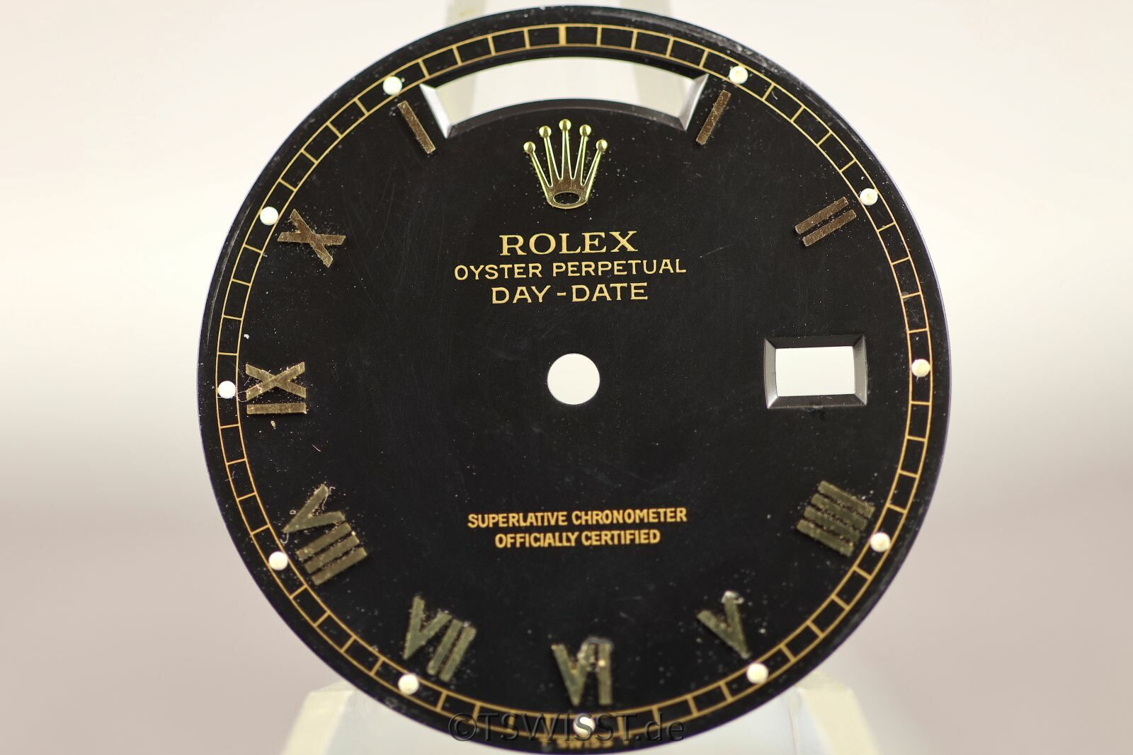 Schwarzes Zifferblatt für gelbgold Rolex Day Date 36mm T SWISS T The Missing Piece